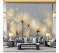 WHUOEUCO Papier Peint Pissenlits Rêveurs Lumineux, 300x210 cm Papier Peint Panoramique Effet 3D, Peinture Murale intissé Grande, pour Moderne Salon Chambre TV Fond