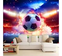 WHUOEUCO Papier Peint Terrain De Football 400x280 cm Papier Peint Panoramique Effet 3D, Peinture Murale intissé Grande, pour Moderne Salon Chambre TV Fond