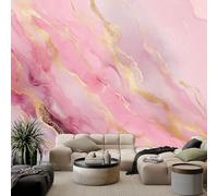 WHUOEUCO Papier Peint texture rose marbrée 250x175 cm Papier Peint Panoramique Effet 3D, Peinture Murale intissé Grande, pour Moderne Salon Chambre TV Fond
