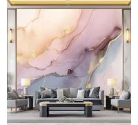 WHUOEUCO Papier Peint Texture Rose Marbrée 250x175 cm Papier Peint Panoramique Effet 3D, Peinture Murale intissé Grande, pour Moderne Salon Chambre TV Fond
