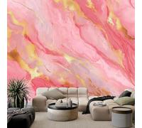 WHUOEUCO Papier Peint texture rose marbrée 350x256 cm Papier Peint Panoramique Effet 3D, Peinture Murale intissé Grande, pour Moderne Salon Chambre TV Fond