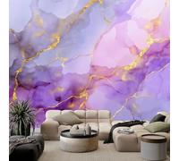 WHUOEUCO Papier Peint texture violette marbrée 350x256 cm Papier Peint Panoramique Effet 3D, Peinture Murale intissé Grande, pour Moderne Salon Chambre TV Fond