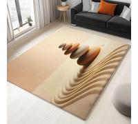 WHUOEUCO Tapis Enfant 140x200cm Pierres De Méditation Sable Tapis Salon Grande Poils Courts Doux, Design Antidérapant Moderne, pour Cuisine, Salle à Manger, Bureau et Chambre