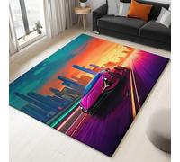 WHUOEUCO Tapis Enfant 140x200cm Voiture De Sport De Dessin Animé Tapis Salon Grande Poils Courts Doux, Design Antidérapant Moderne, pour Cuisine, Salle à Manger, Bureau et Chambre