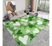 WHUOEUCO Tapis Enfant Camouflage Vert 60x120cm Tapis Salon Grande Poils Courts Doux, Design Antidérapant Moderne, pour Cuisine, Salle à Manger, Bureau et Chambre
