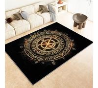 WHUOEUCO Tapis Enfant Totem Viking Abstrait 80x150cm Tapis Salon Grande Poils Courts Doux, Design Antidérapant Moderne, pour Cuisine, Salle à Manger, Bureau et Chambre