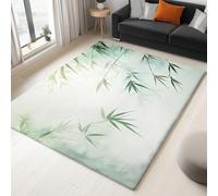WHUOEUCO Tapis Poils Courts Moderne 120x180cm Planter du Bambou Vert Tapis Salon Lavables Antidérapant Doux, Effet Impression 3D, pour Chambre Cuisine Salle à Manger Bureau
