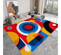 WHUOEUCO Tapis Salon Géométrie Circulaire Abstraite 160x230cm Tapis Lavables avec Dos Antidérapant, Design Poils Courts Moderne, pour Chambre Adulte Enfant, Salle à Manger, Cuisine