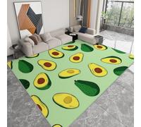 WHUOEUCO Tapis Salon Impression 3D Avocat Vert De Dessin Animé 60x120cm Tapis Moderne Poils Courts Doux Antidérapant Lavable pour Chambre Enfant