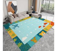 WHUOEUCO Tapis Salon Impression 3D Jeux De Société Avions Animaux 180x240cm Tapis Moderne Poils Courts Doux Antidérapant Lavable pour Chambre Enfant