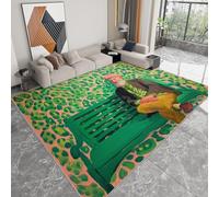 WHUOEUCO Tapis Salon Impression 3D Moderne Banc Vert pour Personnes Âgées 140x200cm Tapis Poils Courts Lavable Antidérapant Doux pour Chambre, Cuisine et Salle à Manger