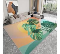 WHUOEUCO Tapis Salon Lavable Antidérapant Monstera Deliciosa Une Plante Verte 120x180cm Tapis Moderne Poils Courts Doux pour Chambre Adulte Enfant, Cuisine et Salle à Manger