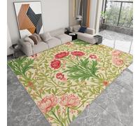 WHUOEUCO Tapis Salon Moderne Vignes Vertes Fleurs 120x180cm Tapis Lavable et Antidérapant Impression 3D, pour Chambre Enfant Garçons Filles Adolescents