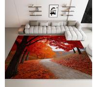 WHUOEUCO Tapis Salon Paysage D'Érables d'automne 160x230cm Tapis Lavables avec Dos Antidérapant, Design Poils Courts Moderne, pour Chambre Adulte Enfant, Salle à Manger, Cuisine