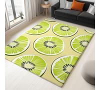 WHUOEUCO Tapis Salon Poils Courts Moderne 80x150cm Kiwi Vert Tapis Lavable Doux et Antidérapant avec Impression 3D, pour Chambre Enfant Garçons Filles Adolescents