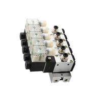 WHVAVFQI Bloc d'électrovanne normalement fermé 3V310-10 avec Silencieux, Accessoires, collecteur de Base, DC 12 V, 24 V, AC 110 V, 220 V, 3 Ports 3V310-10-NC(AC110V 8 in 8 Out)