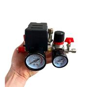 WHVAVFQI Pressostat de compresseur d'air avec régulateurs de Commande de Valve, jauge 90-120PSI, soupape de sécurité à 4 Ports, pièces de compresseur d'air 220V