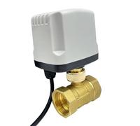 WHVAVFQI Vanne à Bille motorisée étanche en Laiton, 1/2 "3/4" 1 "2", 220V 12V 24V, vanne à Bille électrique à Trois ou Deux Fils(12VDC-CR04)