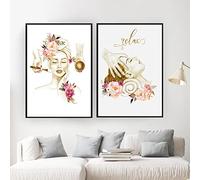 WHXT Moderne Mur Photos Salon De Beauté Médical Spa Affiches Soins De Massage Du Visage Art Toile Peinture Salon Décor À La Maison-50x80cmx2 Sans Cadre