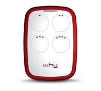 WHY EVO - Télécommande à 4 boutons universelle WHY EVO NOA Rouge Grenade - Réf : 4791020 - Multi-marques - 433/868 MHz - Code Fixe & Rolling Code + 1 Goodies DOMOBIP