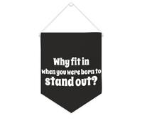 Why Fit in When You Were Born to Stand Out Bannière en toile 25,4 x 30,5 cm à suspendre au mur de motivation Décoration murale pour chambre d'enfant Décoration murale