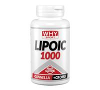 WHY SPORT LIPOIC 1000 - Acide alpha-lipoïque 1000 mg à haute dose - Complément alimentaire avec cannelle et chrome - 60 comprimés