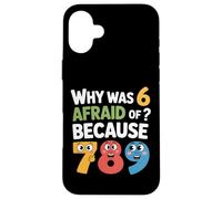 Why Was 6 Afraid of 7 Funny Math Joke Number Humour Coque pour iPhone 16 Plus