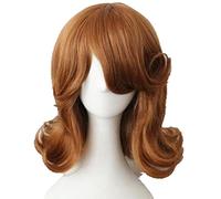 Why Women Kill Perruque Cosplay Européenne et Américaine Femme Au Foyer Rétro Brun Doré Cheveux Courts Bouclés Perruque