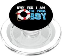 Why Yes I Am The Pool Boy Funny Swimmer Swimming Swim Gift PopSockets PopGrip pour MagSafe
