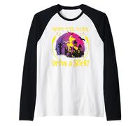 Why Yes I Can Drive A Stick Sorcière d'halloween effrayante et Amusante Manche Raglan