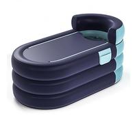 WHYATT Baignoire Pliable Adulte, Baignoire Pliable avec Pompe à Air sans Fil, Conception à Vidange Rapide avec Bain-Marie et Bain de Glace (Color : Blue, Size : A)