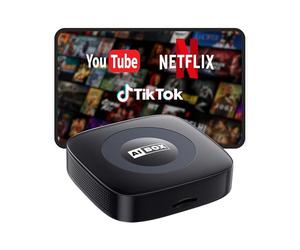 WhyBox Adaptateur Carplay sans fil avec Net/Flix/YouTube Ai Box CarPlay pour iPhone et Android Auto prend en charge carte TF Plug & Play CarPlay Video Entertainment Box compatible avec OEM filaire