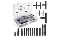 Whychstore 113 pièces Kit de raccord de tuyau d'aspiration automobile 12 tailles 3 voies en forme de T en nylon noir avec joint étanche sécurisé