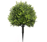 Whychstore Boule de buis artificielle, arbuste artificiel avec pic pour décoration de jardin, 60 cm, faux buisson topiaire