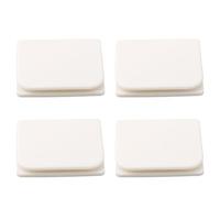 Whychstore Clips de rideau de douche, anti-éclaboussures avec coussinets adhésifs pour carrelage, pinces fixes en plastique blanc (lot de 2/4)