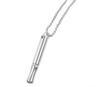 Whychstore Collier de respiration en acier inoxydable avec pendentif anti-anxiété pour soulager le stress, calme, méditation, outil de méditation Multicolore 8 cm