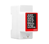 Whychstore Compteur d'électricité numérique sur rail DIN, voltmètre LCD, ampèremètre, watt-heure, moniteur de puissance, AC 50-300 V 0-100 A
