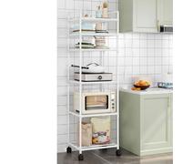 Whychstore Étagère de rangement compacte sur pied avec grand espace pour une organisation soignée dans n'importe quelle pièce (6 couches de blanc)