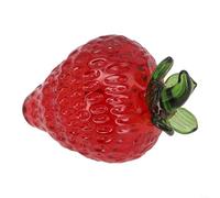 Whychstore Figurine de fraise, cristaux de fraise, figurine de collection en verre, presse-papier, décoration d'intérieur, centre de table
