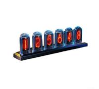 Whychstore Horloge à Tube Nixie, Horloge Numérique Rétro à Tube Nixie à Assembler Soi-Même, Avec Éclairage RGB Personnalisable Et Fonction d'Alarme Précise(B)