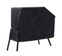 Whychstore Housse de barbecue Oxford 600D, imperméable, coupe-vent, anti-poussière avec sangles et boucle, compatible avec la plupart des barbecues à deux brûleurs, 95 x 59 x 68 cm, noir