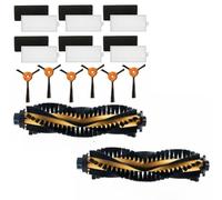 Whychstore Kit brosse latérale et brosse rouleau de rechange pour aspirateurs Ecovacs Deebot 500, 600, 601, lot de 6 brosses latérales + 1 brosse rouleau, compatible avec boîtier de filtre standard