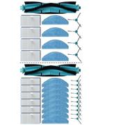 Whychstore Kit brosse latérale principale, filtre et chiffon pour aspirateur MEDION X41 SW/X41 SW+/X42 SW+/MD 11916/14841/12034, 1 ensemble (nylon + microfibre + papier filtre)