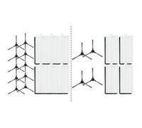 Whychstore Liectroux Kit de rechange pour aspirateur X6/ZEDAR R600/Puron PR12 PRO avec brosse latérale et filtre HEPA, lot de 4 filtres principaux + 4 brosses latérales, construction en papier filtre