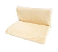 Whychstore Lit pour chat à suspendre avec cadre en métal et peluche offrant un havre de chaleur pour les petits animaux de compagnie par temps froid (beige)