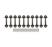 Whychstore Lot de 10 poignées de tiroir antiques pour boîtes à bijoux, boutons d'armoire vintage en alliage de zinc, 48 mm x 14 mm, avec vis