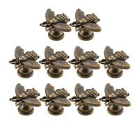 Whychstore Lot de 10 poignées de tiroir antiques vintage pour commode et armoire, quincaillerie de porte à trou unique en alliage (3 cm x 3 cm)