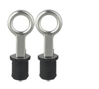 Whychstore Lot de 2 drains de coque de bateau en caoutchouc et acier inoxydable de 2,5 cm, design à rabat sécurisé pour étanchéité étanche, ajustement réglable pour bateaux, kayaks et vies de vie