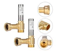 Whychstore Lot de 2 pare-chocs d'angle en laiton sans plomb de 1,9 cm et acier inoxydable pour machine à laver