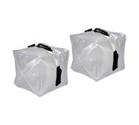 Whychstore Lot de 2 sacs à eau portables, conteneurs d'eau pliants, seau de camping en plein air, 20 L, en PVC transparent, étanche, réservoir pliable avec valve pour randonnée, cyclisme